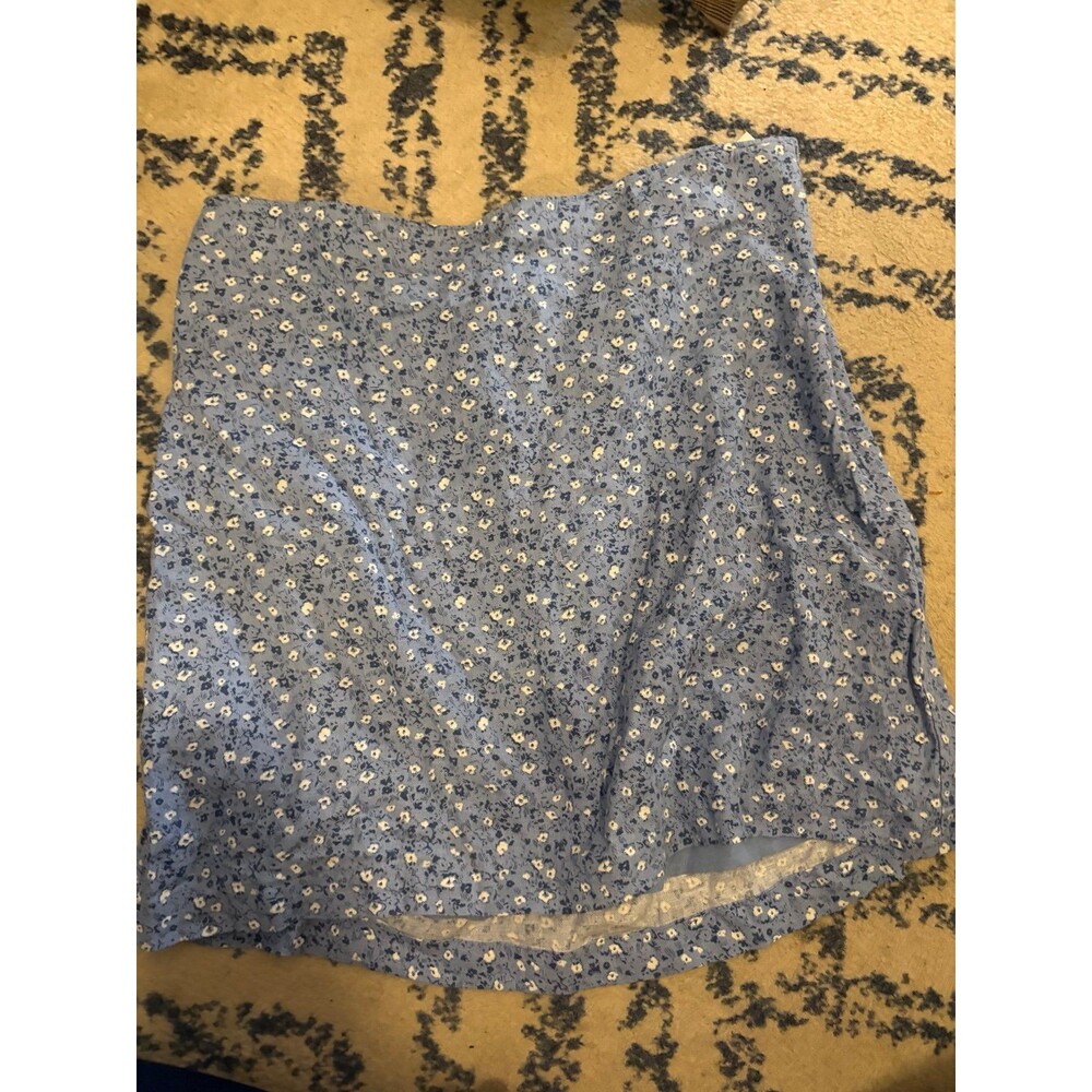 Blue and White Floral Abercrombie Mini Skirt